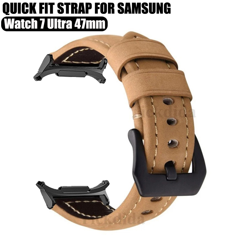 Samsung Smartwatch Ultra Accessories - 高品質本革ストラップサムスンギャラクシーウォッチウルトラバンドヴィンテージつや消しストラップ時計 7 ウルトラ 47 ミリメートルアクセサリー