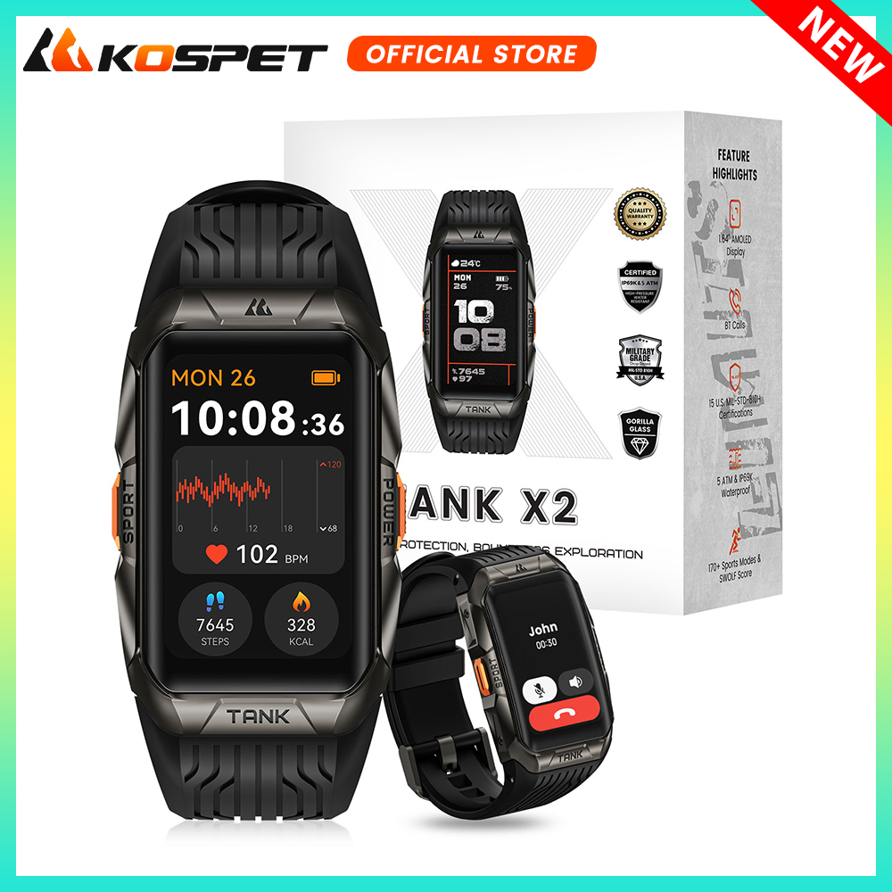 Smartwatch Face - KOSPET TANK X2 スマートウォッチ男性用 IP69K 防水