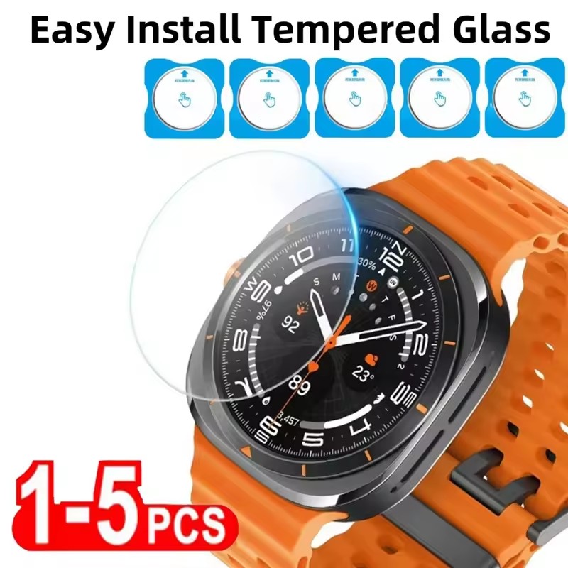 Samsung Smartwatch Ultra Accessories - 1-5 個プレミアム強化ガラスサムスンギャラクシーウォッチウルトラ 47 ミリメートル簡単インストールスクリーンプロテクター Galaxy Watch7
