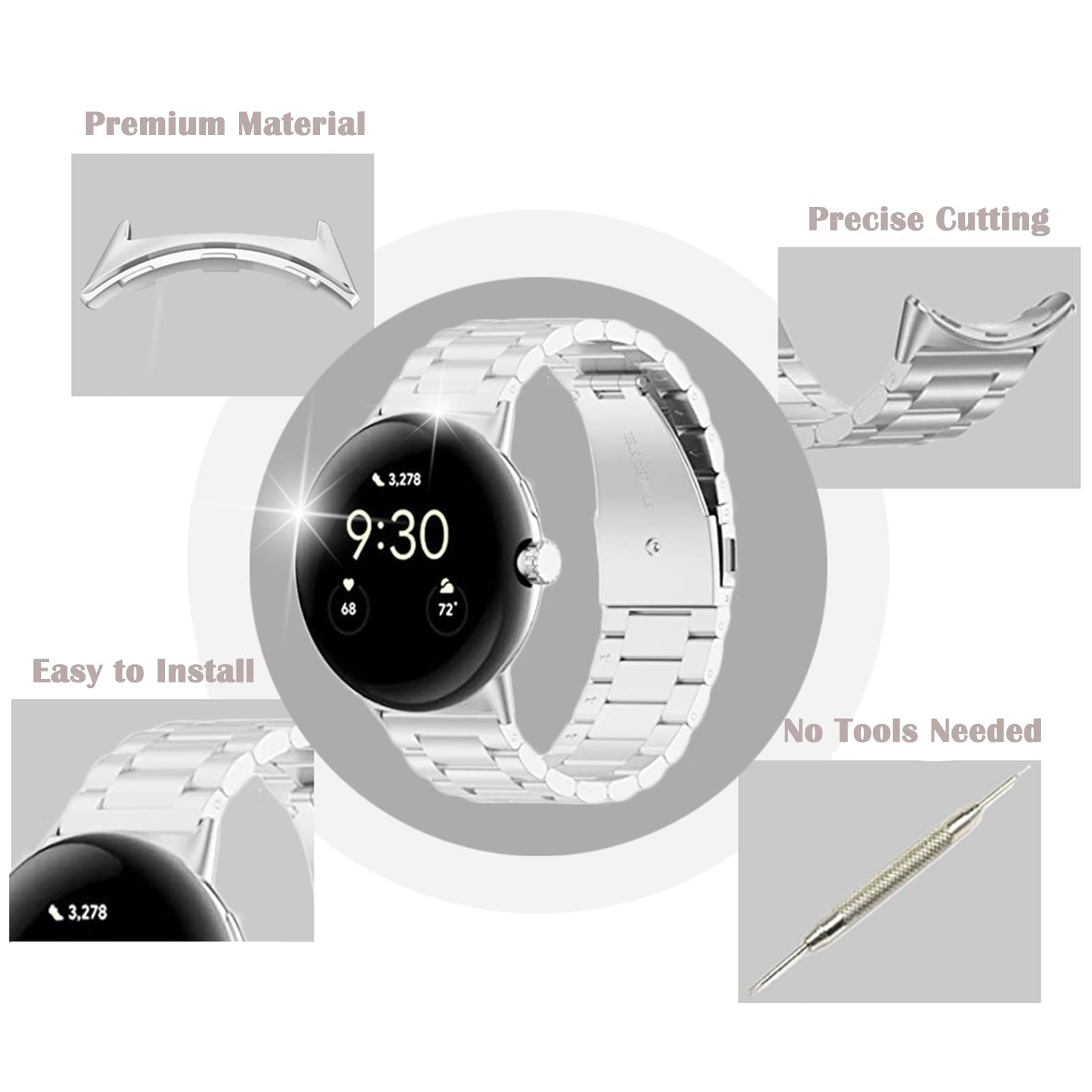スイッチ用金属コネクタ,1/2ペア,Google Pixel - Watch Band Connector のレビューと価格