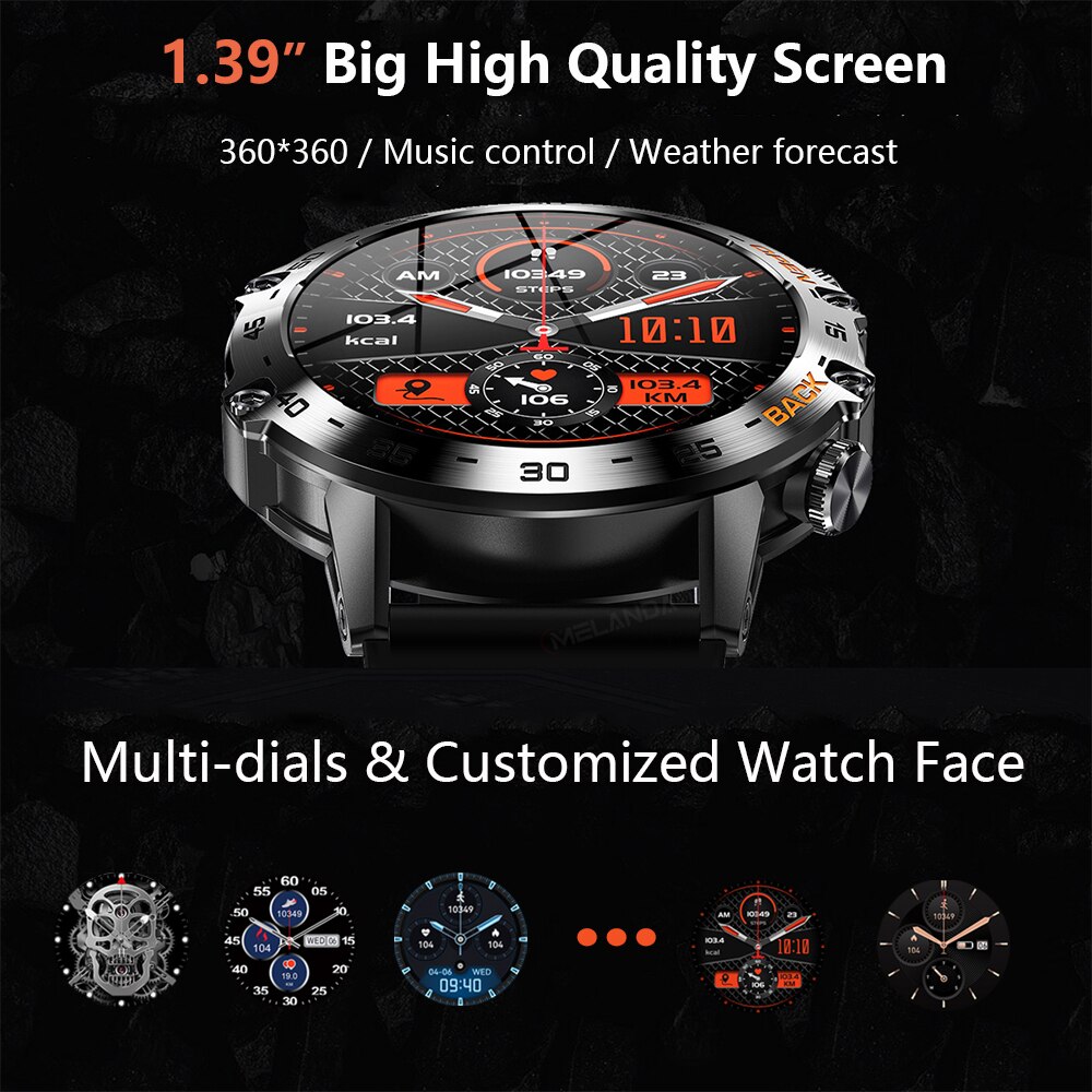 MEVADEN スチール製1.39インチメンズ高級スマートウ - Smartwatch Face のレビューと価格