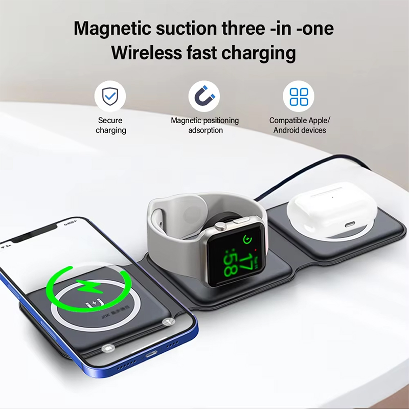 ユニバーサルQi2磁気折りたたみ式充電ステーション、iPho - Watch Charger Cable のレビューと価格