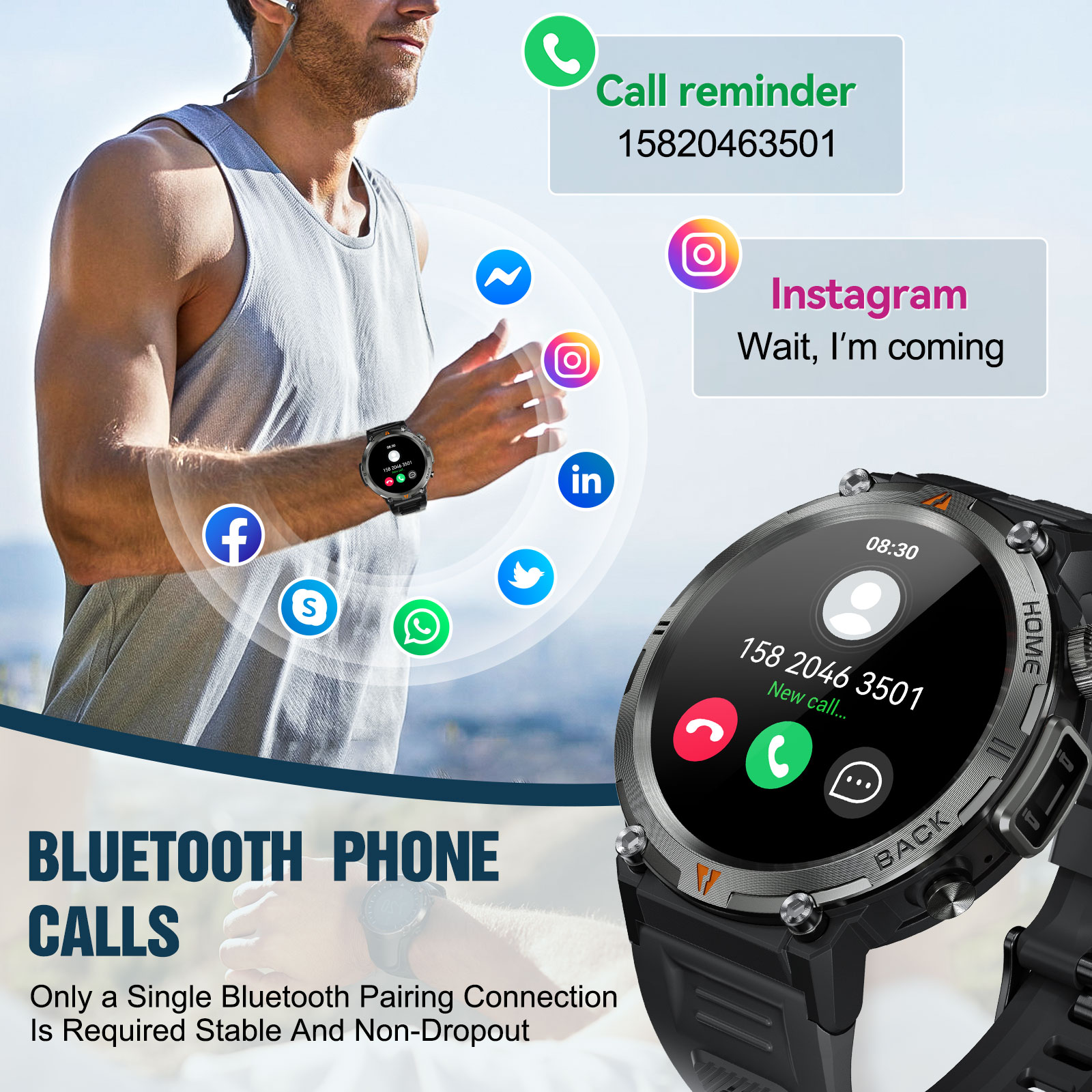 EIGIIS KE3 Bluetooth 通話スマートウォッ - Smartwatch Face のレビューと価格