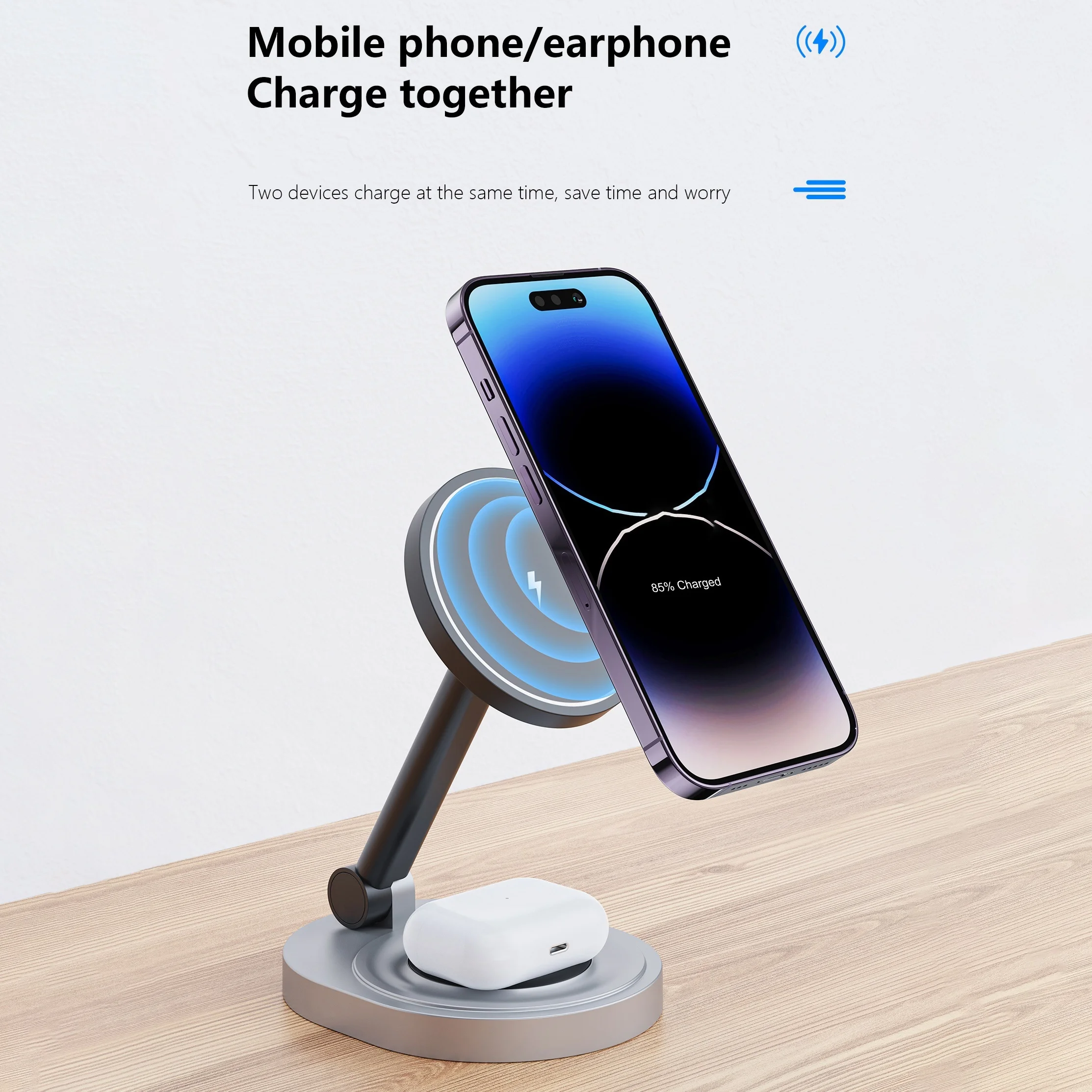 2 で 1 磁気ワイヤレス充電器スタンドパッド iPhone - Watch Charger Cable のレビューと価格