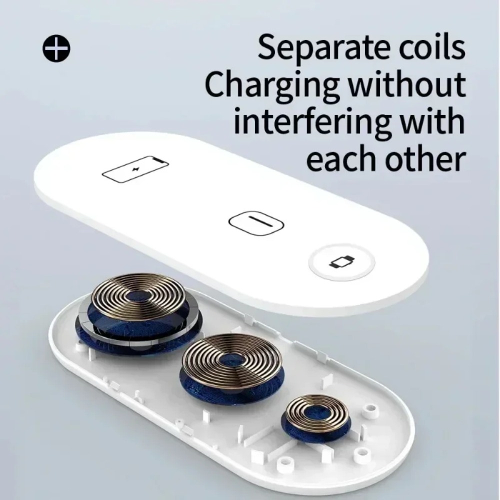 3-in-1 ワイヤレス充電パッド 急速充電ドックステーショ - Watch Charger Cable のレビューと価格