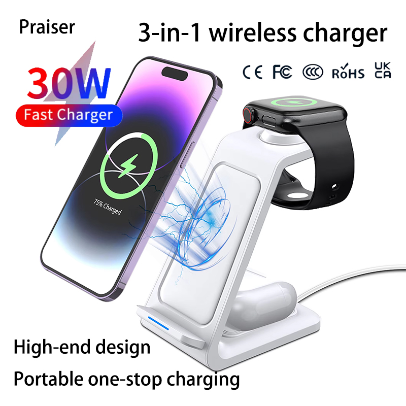 15W 3in1 ワイヤレス充電スタンド iPhone、Sa - Watch Charger Cable のレビューと価格