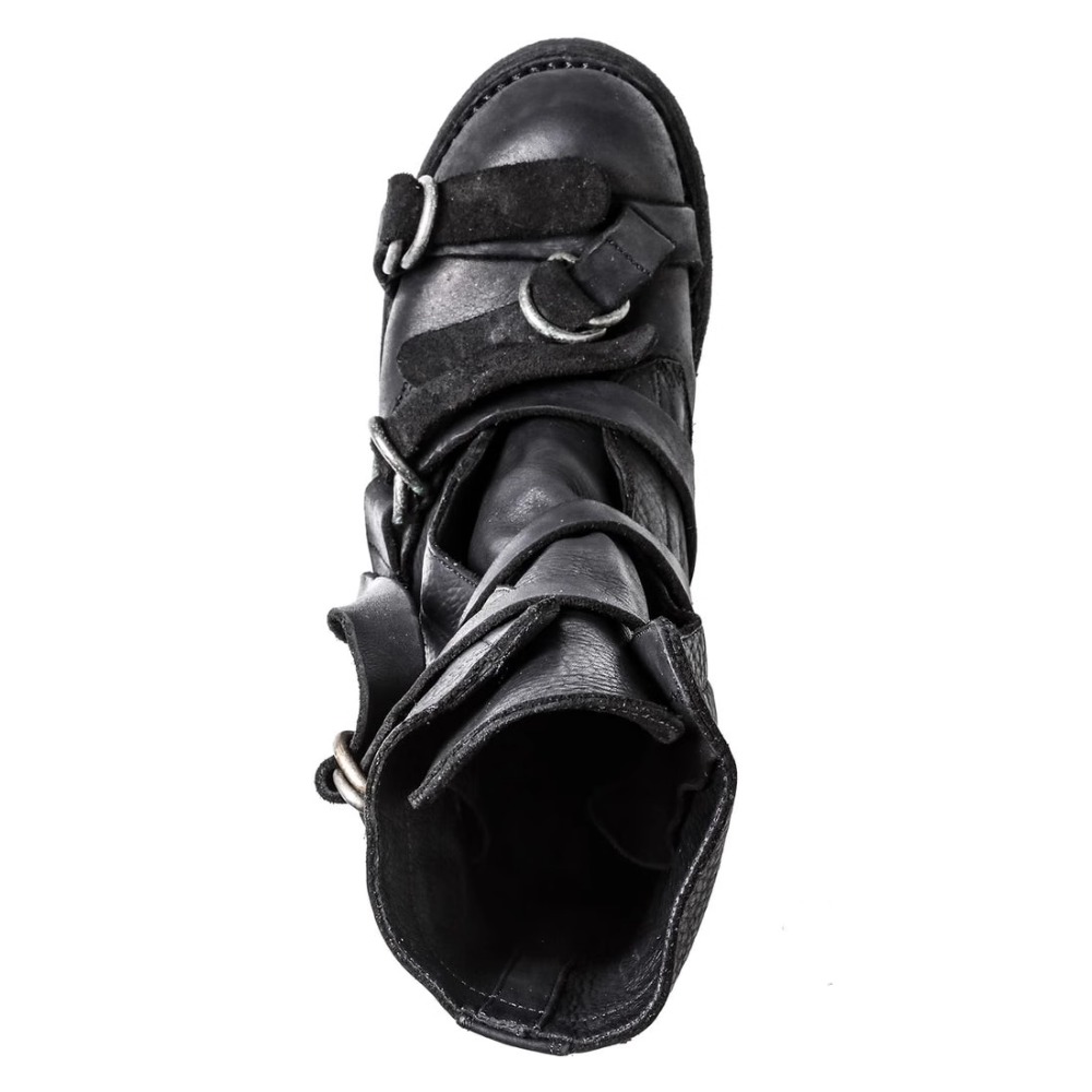 メンズレザーオートバイブーツパンクレトロ厚底ミッドカーフナイ - Leather Classic Strap のレビューと価格